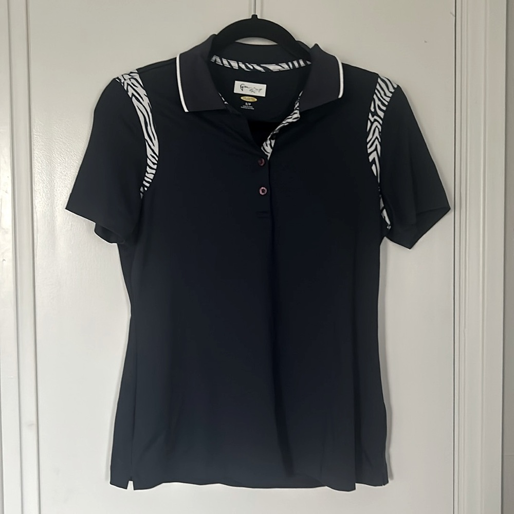Greg Norman ladies golf shirt, small, navy